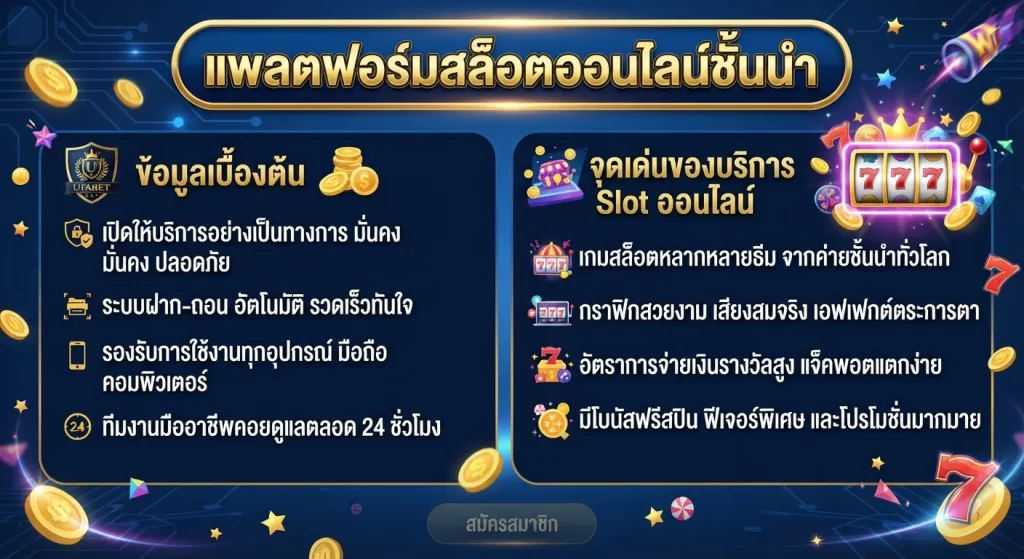 จุดเด่นของบริการ slot ออนไลน์บนแพลตฟอร์ม